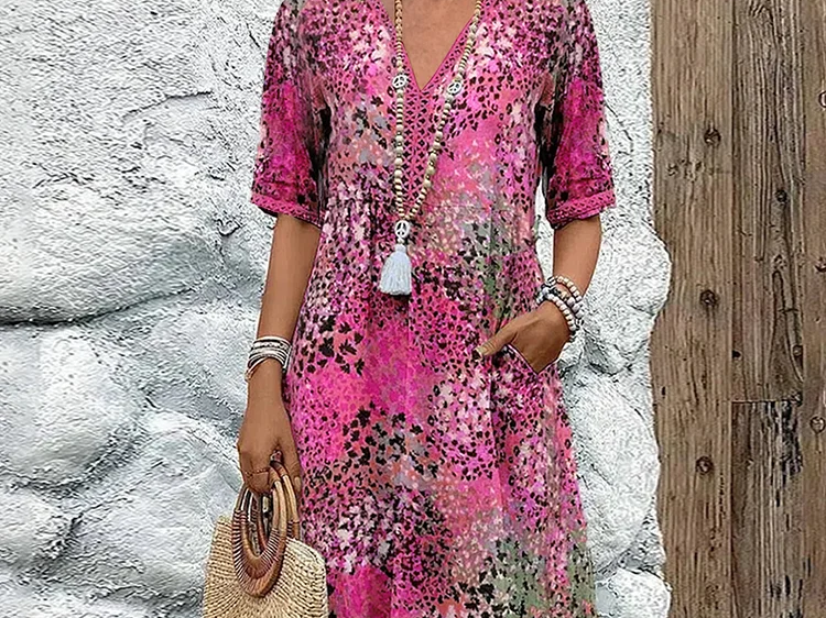 Vanessa Collection | Women's Midi Dress with Relaxed Fit & Pockets | Effortless Style for Any Occasion 3