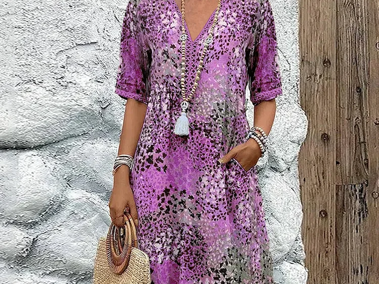 Vanessa Collection | Women's Midi Dress with Relaxed Fit & Pockets | Effortless Style for Any Occasion 4