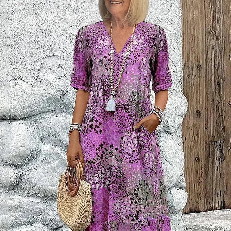 Vanessa Collection | Women's Midi Dress with Relaxed Fit & Pockets | Effortless Style for Any Occasion 4