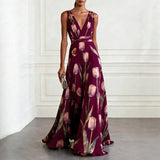 Wedding Guest Dresses | Elegant Tulip Print Summer Dress | Flowing Silhouette Comfortable Lightweight 3