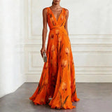 Wedding Guest Dresses | Elegant Tulip Print Summer Dress | Flowing Silhouette Comfortable Lightweight 4