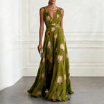 Wedding Guest Dresses | Elegant Tulip Print Summer Dress | Flowing Silhouette Comfortable Lightweight 5