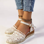 Wedge Sandals | Boho Espadrille Wedges with Ankle Strap | Comfortable Elevated Footwear 0