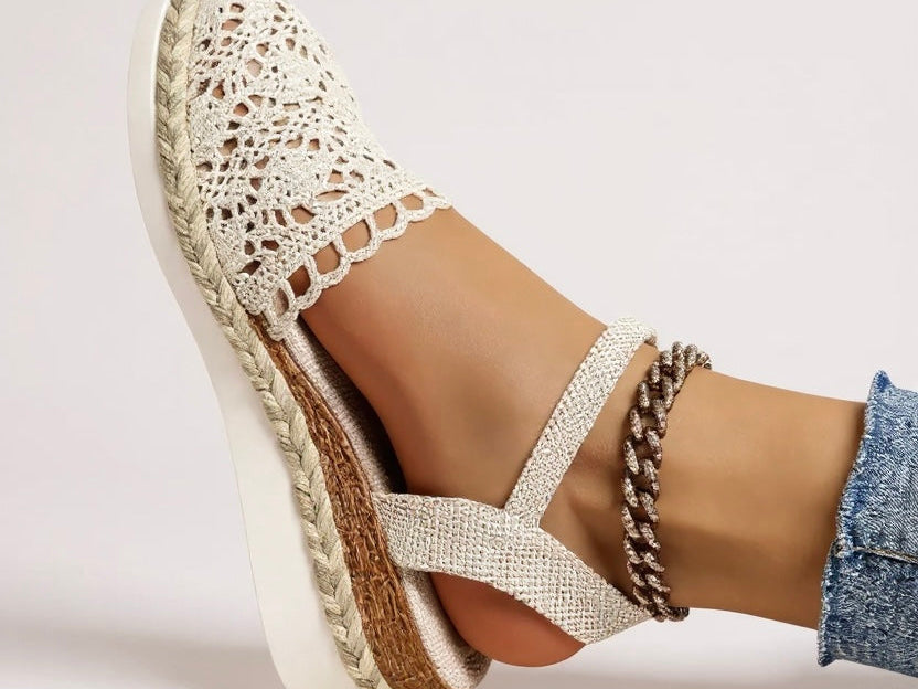 Wedge Sandals | Boho Espadrille Wedges with Ankle Strap | Comfortable Elevated Footwear 1