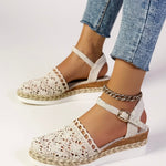 Wedge Sandals | Boho Espadrille Wedges with Ankle Strap | Comfortable Elevated Footwear 4