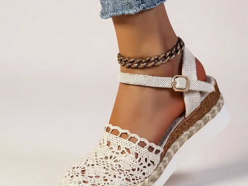 Wedge Sandals | Boho Espadrille Wedges with Ankle Strap | Comfortable Elevated Footwear 5