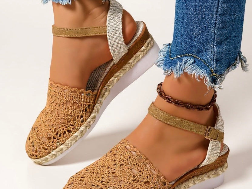 Wedge Sandals | Boho Espadrille Wedges with Ankle Strap | Comfortable Elevated Footwear 6