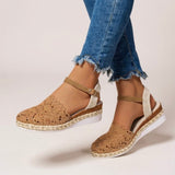 Wedge Sandals | Boho Espadrille Wedges with Ankle Strap | Comfortable Elevated Footwear 7