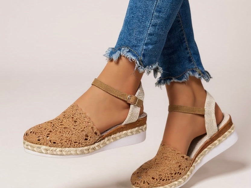 Wedge Sandals | Boho Espadrille Wedges with Ankle Strap | Comfortable Elevated Footwear 7