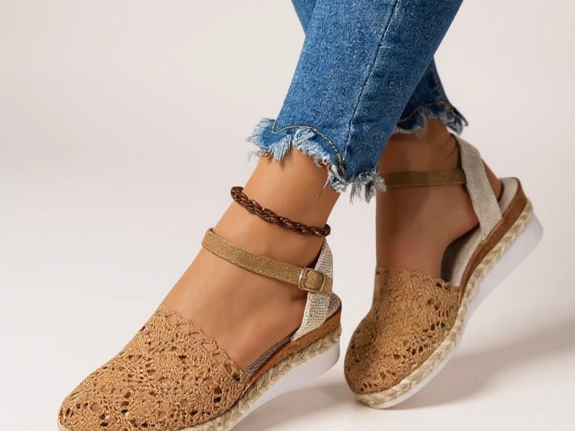 Wedge Sandals | Boho Espadrille Wedges with Ankle Strap | Comfortable Elevated Footwear 9