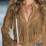 Western Shirt | Fringe Long Sleeve Button-Up Stylish Warm Top 3