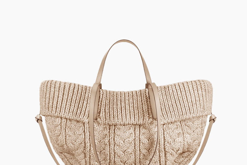 Women's Merino Wool Knit Mini Crossbody | Cozy Sculptural Crossbody Bag