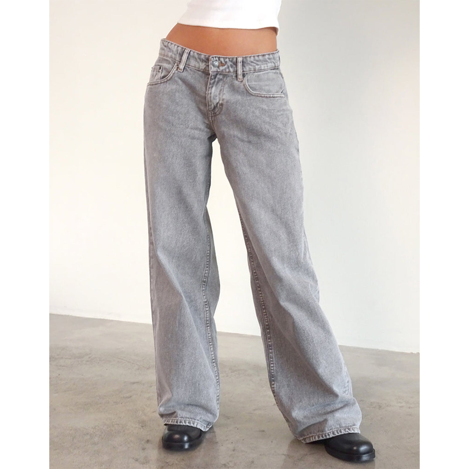Wide Leg Jeans | Straight Cut Casual Trousers | Relaxed Comfortable Fit 0