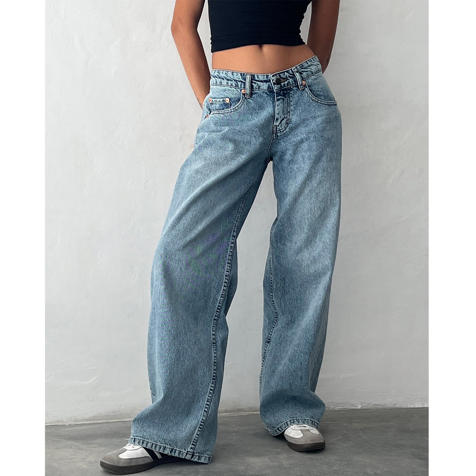 Wide Leg Jeans | Straight Cut Casual Trousers | Relaxed Comfortable Fit 4