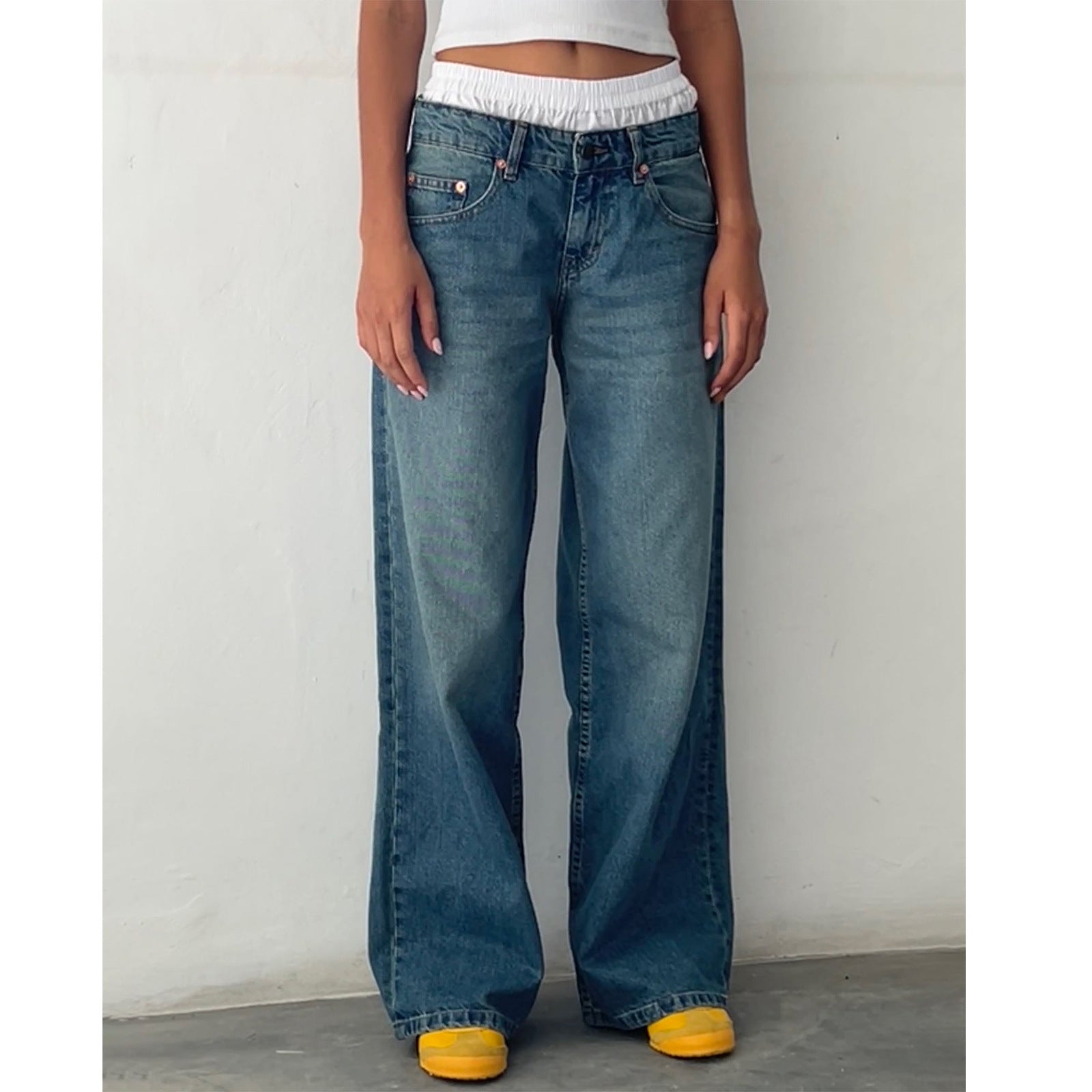 Wide Leg Jeans | Straight Cut Casual Trousers | Relaxed Comfortable Fit 7