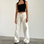 Wide Leg Jeans | Straight Cut Casual Trousers | Relaxed Comfortable Fit 8