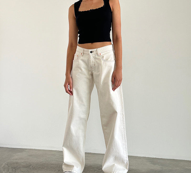 Wide Leg Jeans | Straight Cut Casual Trousers | Relaxed Comfortable Fit 8
