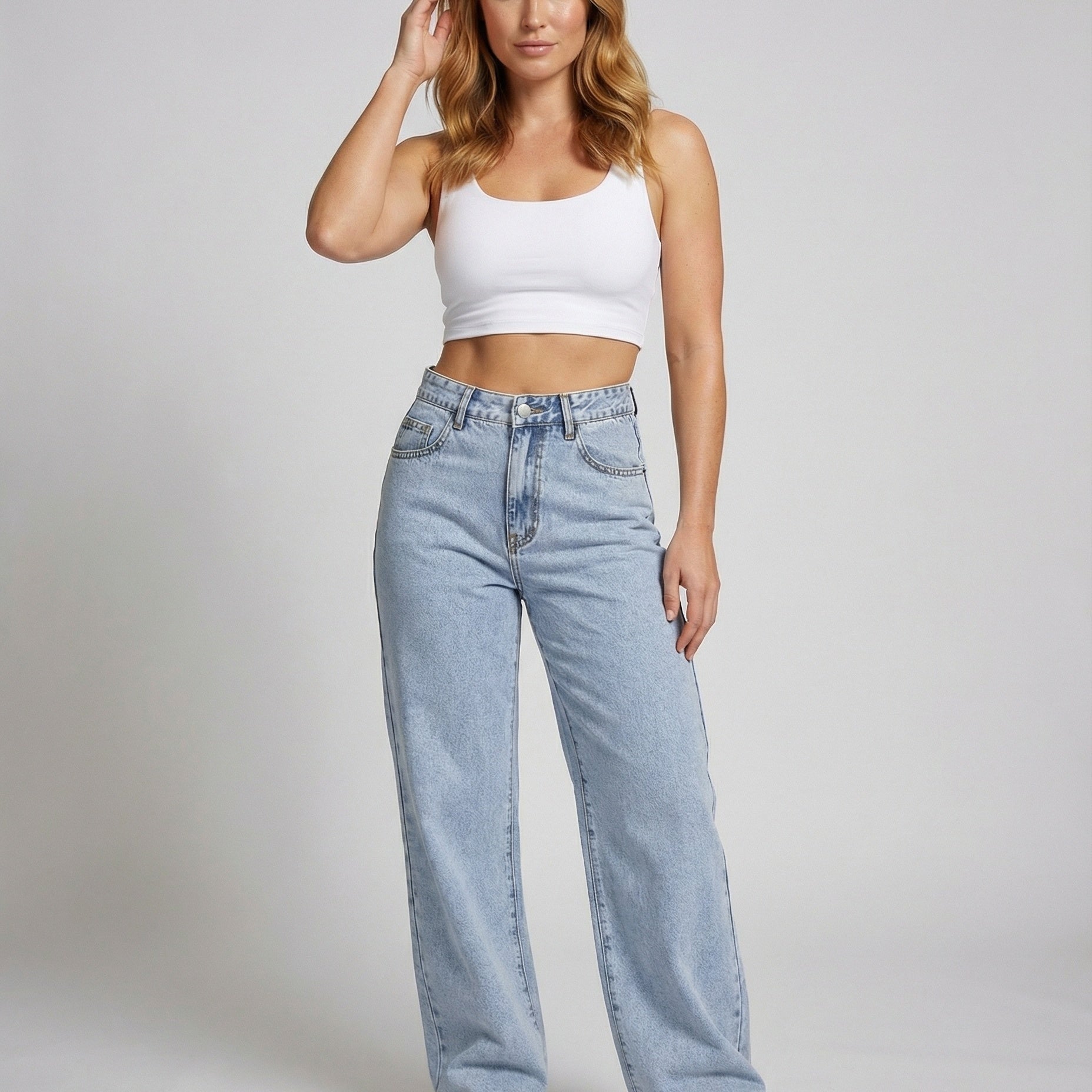 Wide Leg Jeans | Vintage Flared High Waist Denim | Comfortable Casual Style 1