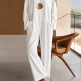 Wide Leg Jumpsuit | Elegant Long Sleeve Modern One-Piece Outfit 0