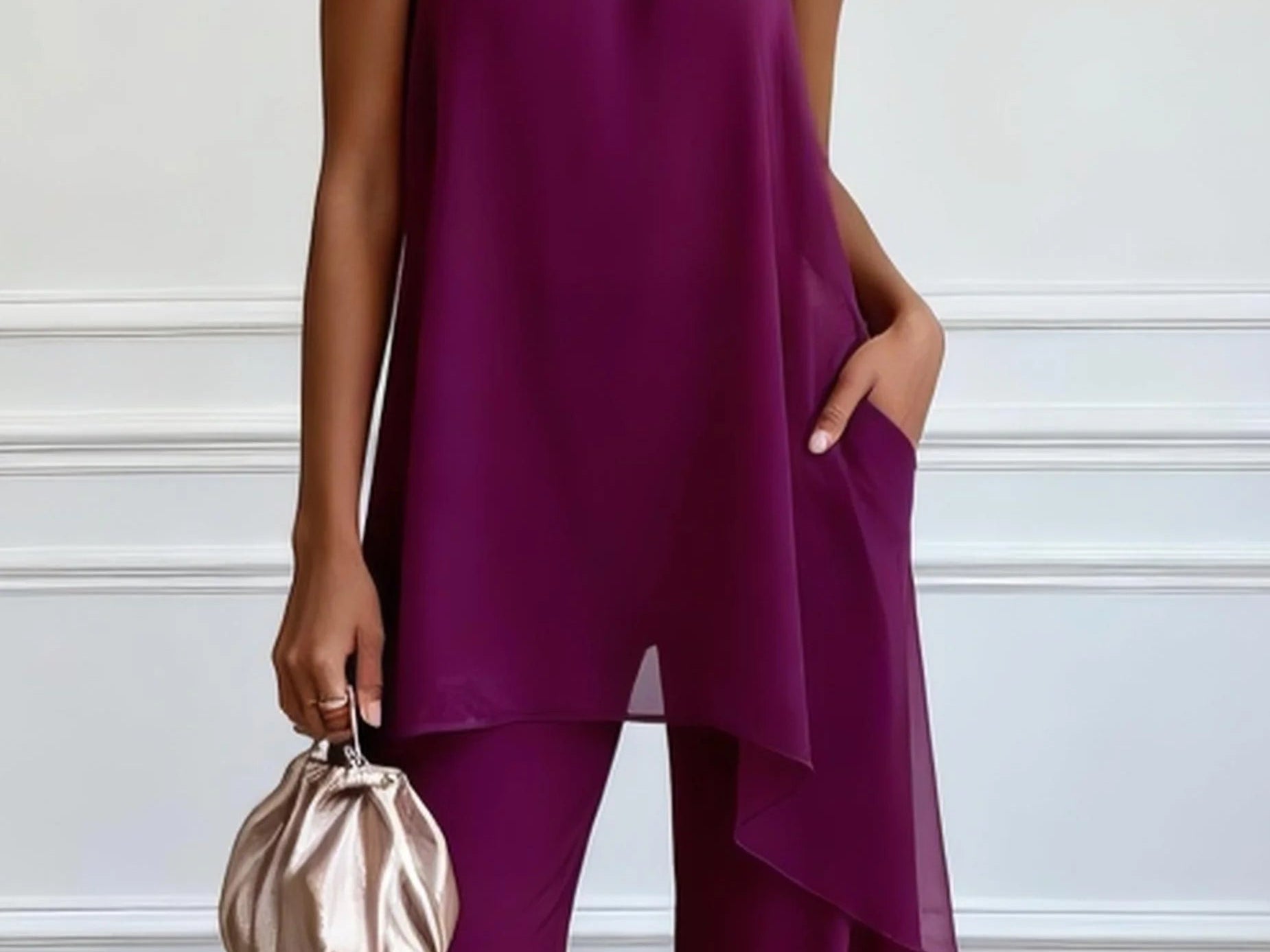 Plum halter set back