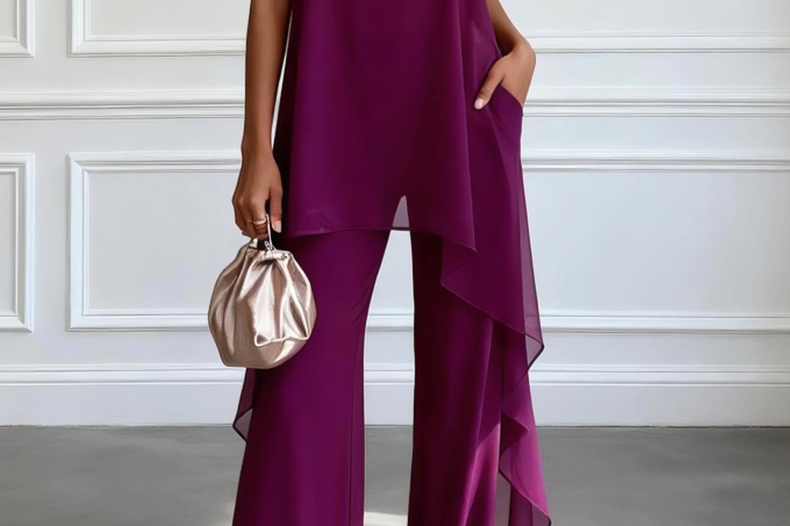 Plum halter two-piece set