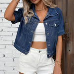 Women's Cotton Denim Jacket | Stylish Short Sleeve Summer Outerwear 4