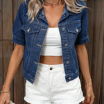 Women's Cotton Denim Jacket | Stylish Short Sleeve Summer Outerwear 5
