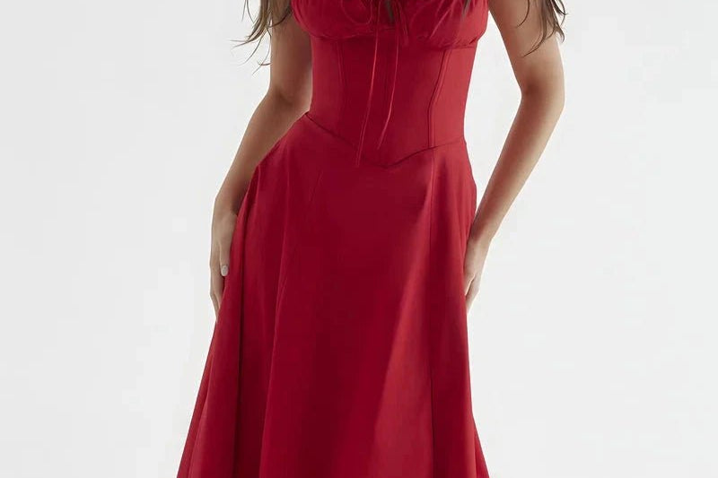 Women's Floral Print Polyester Summer Dress | Elegant Corset Maxi Dress with Side Slit 3