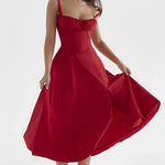 Women's Floral Print Polyester Summer Dress | Elegant Corset Maxi Dress with Side Slit 4