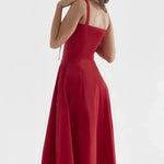 Women's Floral Print Polyester Summer Dress | Elegant Corset Maxi Dress with Side Slit 5