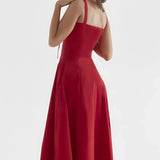 Women's Floral Print Polyester Summer Dress | Elegant Corset Maxi Dress with Side Slit 5
