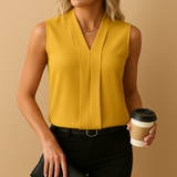 Women's High-Quality Draped Formal Blouse | Elegant Sleeveless Top for Special Occasions 2