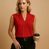 Women's High-Quality Draped Formal Blouse | Elegant Sleeveless Top for Special Occasions 3
