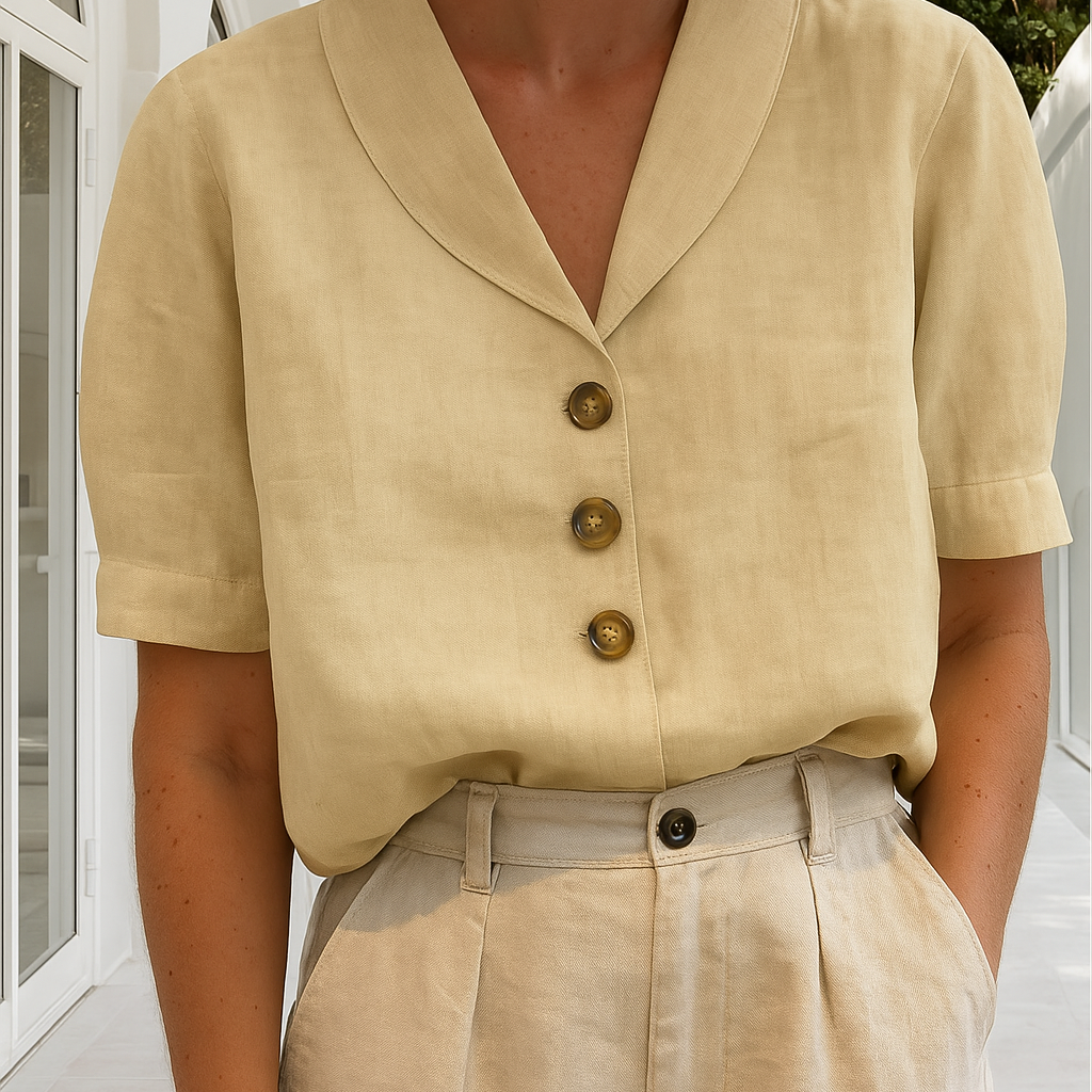 Women's Lightweight Wrap Blouse | Elegant Long-Sleeve Summer Top