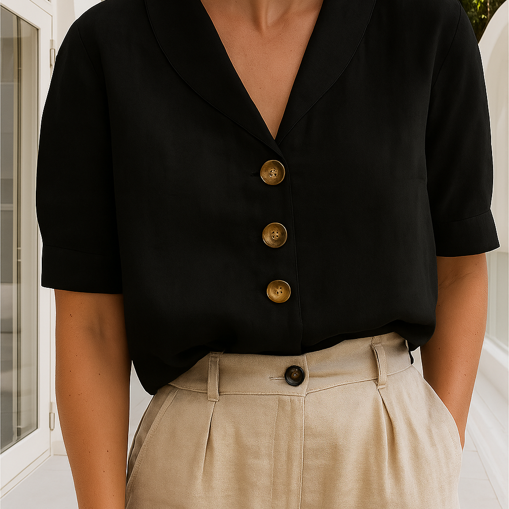 Women's Lightweight Wrap Blouse | Elegant Long-Sleeve Summer Top