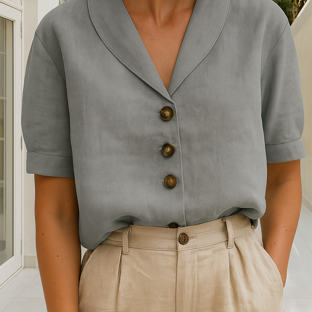 Women's Lightweight Wrap Blouse | Elegant Long-Sleeve Summer Top