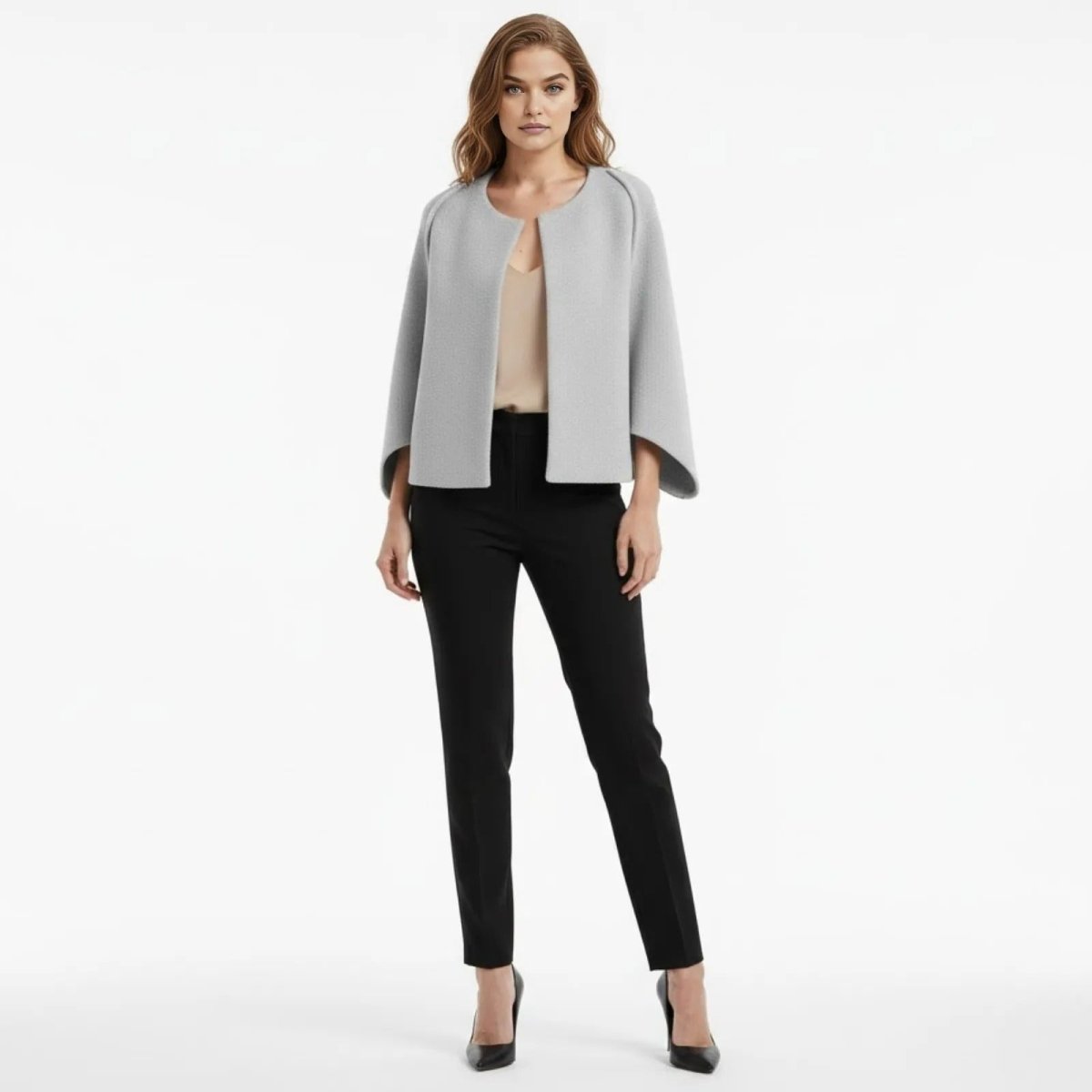 Women's Premium Knit Cape Jacket | Elegant Architectural Outerwear for All Seasons 0