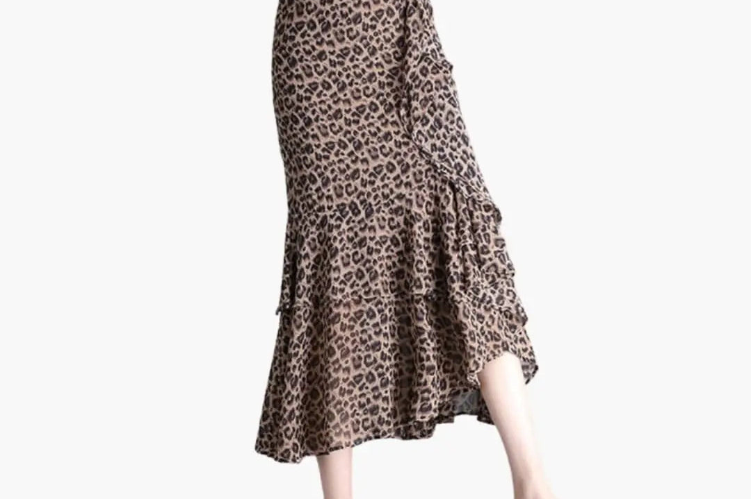 Women's Printed Midi Skirt | Straight-Cut Side-Split Summer Skirt