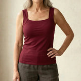 Women's Soft Stretch Fabric White Tank Top | Comfortable Built-In Bra Design 13
