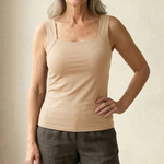 Women's Soft Stretch Fabric White Tank Top | Comfortable Built-In Bra Design 15