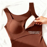 Women's Soft Stretch Fabric White Tank Top | Comfortable Built-In Bra Design 4