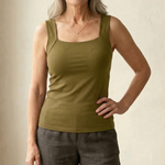 Women's Soft Stretch Fabric White Tank Top | Comfortable Built-In Bra Design 9