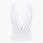 Women's Soft Tencel Modal Blouse | Elegant Cowl Neck Open Back Top 4