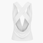 Women's Soft Tencel Modal Blouse | Elegant Cowl Neck Open Back Top 5