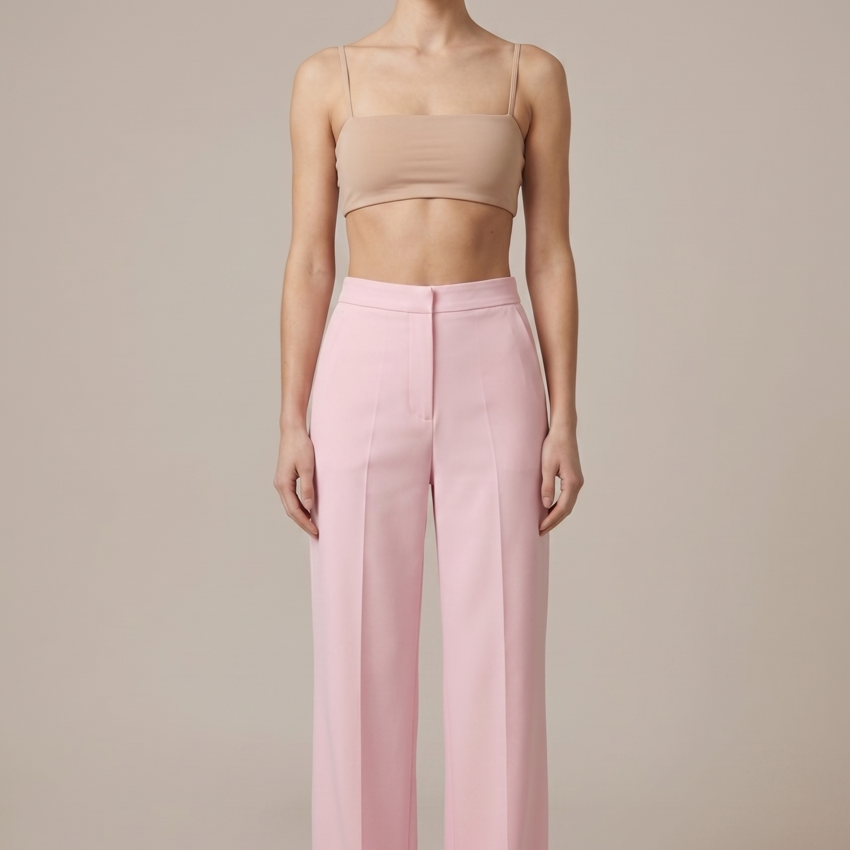 Women's Feather-Cuff Blazer & Straight-Leg Trousers | Elegant Tailored Outfit