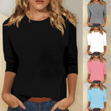 Women's Top | 3/4 Sleeve Crew Neck Blouse | Relaxed Lightweight Casual Wear 1