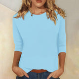 Women's Top | 3/4 Sleeve Crew Neck Blouse | Relaxed Lightweight Casual Wear 2