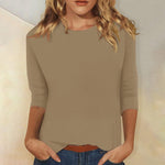 Women's Top | 3/4 Sleeve Crew Neck Blouse | Relaxed Lightweight Casual Wear 3