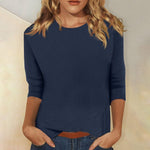 Women's Top | 3/4 Sleeve Crew Neck Blouse | Relaxed Lightweight Casual Wear 6