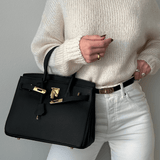 Women's Vegan Suede Tote Bag | Elegant Spacious Shopper with Magnetic Closure 7